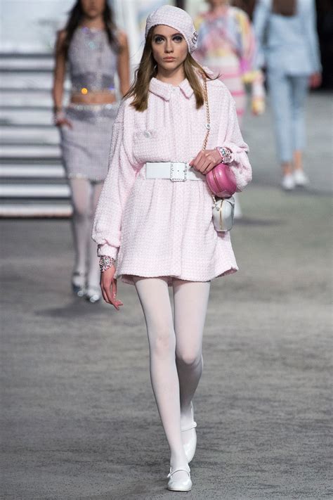 girl wearing chanel dress|chanel dress with logo pink.